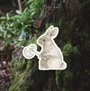 Bunny with Axe Sticker