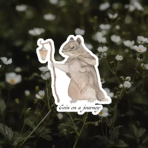 Squirrel Sticker - goin on a journey